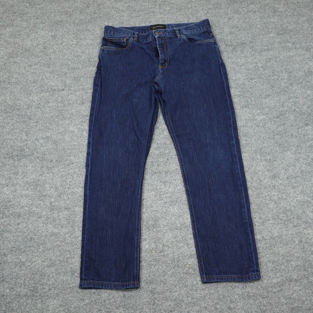 Ermenegildo Zegna Jeans Mens 35 Blue Tailored Fit Straight Leg Dark Wash Indigo